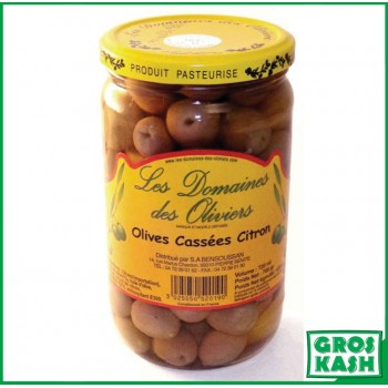Olives Cassées Citron 72cl kasher le pessah