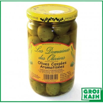 Olives Cassées Armatisées Domaines de Olivier 72cl kasher le pessah