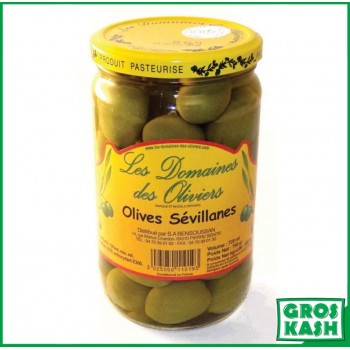 Olives Vertes Sevillanes Domaines de Olivier 72cl kasher le pessah