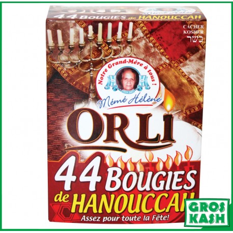 44 Bougies de Hannouka pour les 8 jrs kosher ORLI MÉMÉ HÉLÈNE-Bougies cacher -GrosKash-