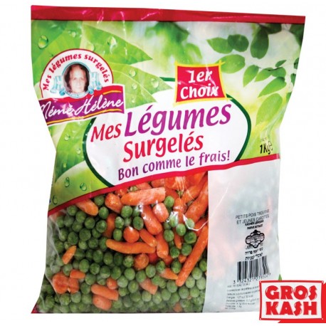 Mélange Petits Pois Carottes "Mémé Hélène" 800g Casher Ihoud KLP-Légume surgelé cacher-GrosKash-