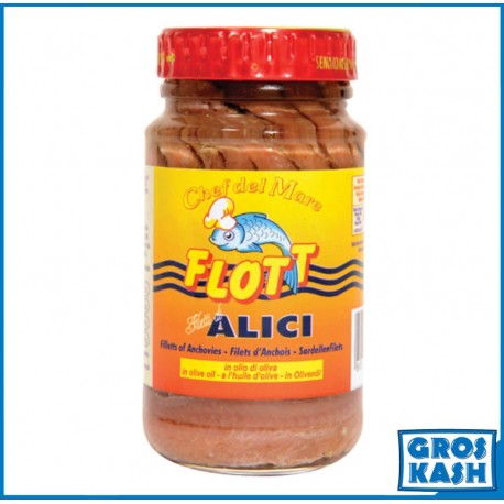 Anchois Casher à l'Huile d'Olive "Flott" Filet 140g Ihoud KLP-Poisson frais cacher-GrosKash-