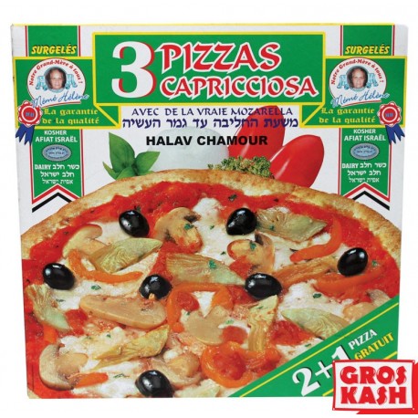 Pizza Surgelés Capriciosa Casher 2+1 Gratuit 300g/pizza-Pizza & apéritif cacher surgelé-GrosKash-