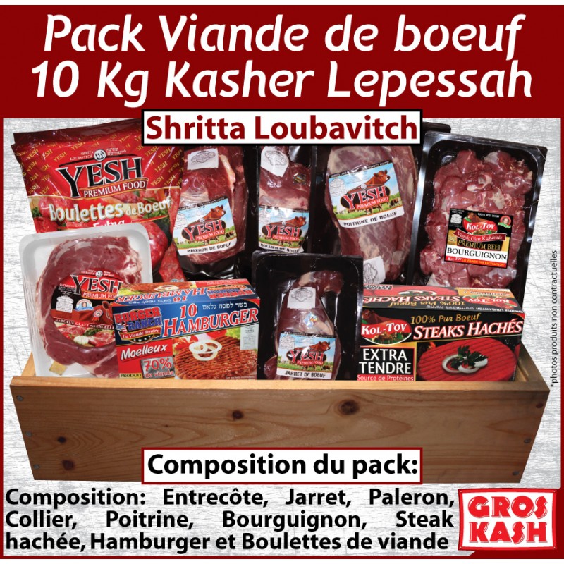 Pack Bœuf Casher 10kg KLP-Surgelés cacher-GrosKash-