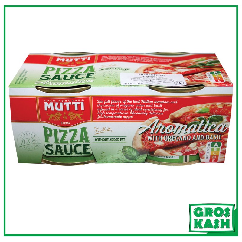 Sauce Pizza Aromatisée Parvé "Mutti" lot de 2x 210ml Casher-Conserve de Tomate cacher-GrosKash-
