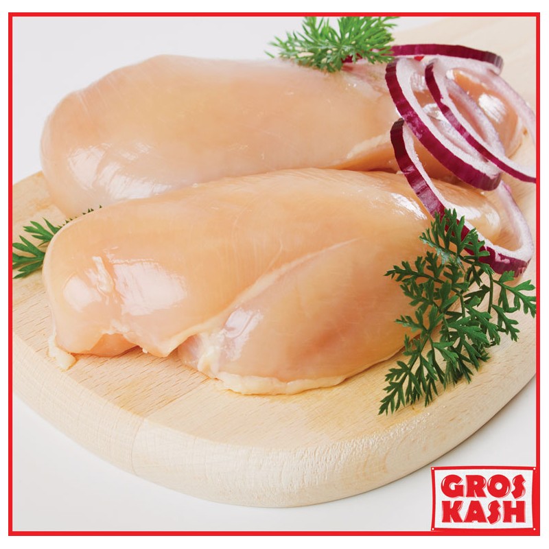 Blanc de Poulet "Yesh" entre 600g et 750g shritta loubawitch Ihoud KLP-Volaille surgelée cacher -GrosKash-