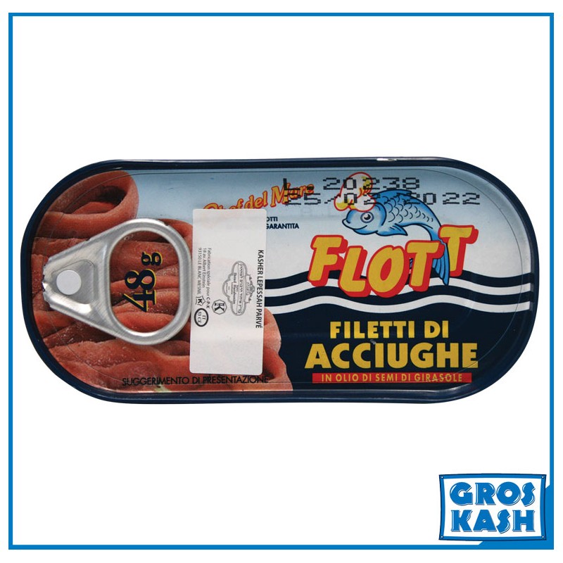 Anchois Casher "Flott" Boite Alu 48g Ihoud KLP-Poisson frais cacher-GrosKash-