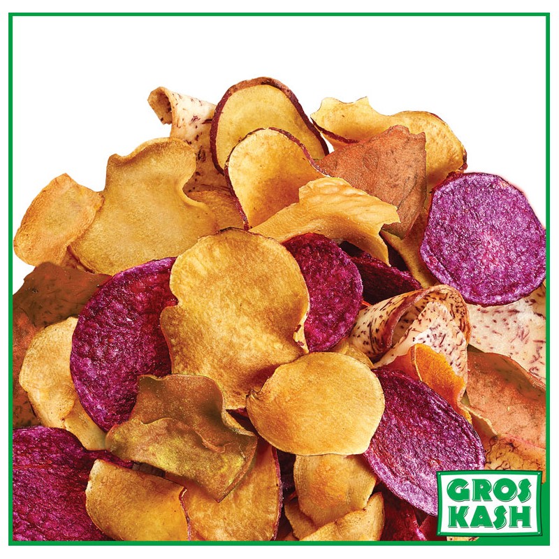 Chips Veggie Légumes Casher(Panais,Patate douce,Bettrave) 85g-Bio Vegean sans gluten cacher-GrosKash-