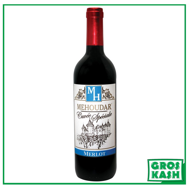 Merlot Vin Rouge Mehoudar Casher 750mL Ihoud KLP-Vin & Jus de raisin cacher -GrosKash-