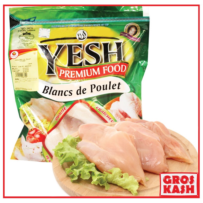 Blanc de Poulet en morceau INDIVIDUEL "Yesh" Poid environ 600/750g IQF Casher Ihoud-Volaille surgelée cacher -GrosKash-