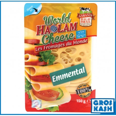 Emmental Slice 150g Casher Ihoud KLP WORLD HAOLAM CHEESE Kasher Lepessah-Produit laitier cacher -GrosKash-