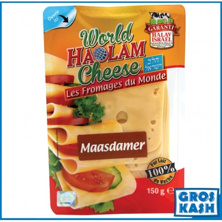 Maasdamer Slice 150g Casher Ihoud KLP WORLD HAOLAM CHEESE Kasher Lepessah-Produit laitier cacher -GrosKash-