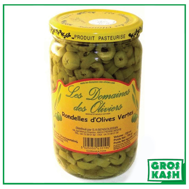 Rondelles d'Olives Verte 72cL Casher Schlesinger KLP-Sauces & Condiments cacher-GrosKash-
