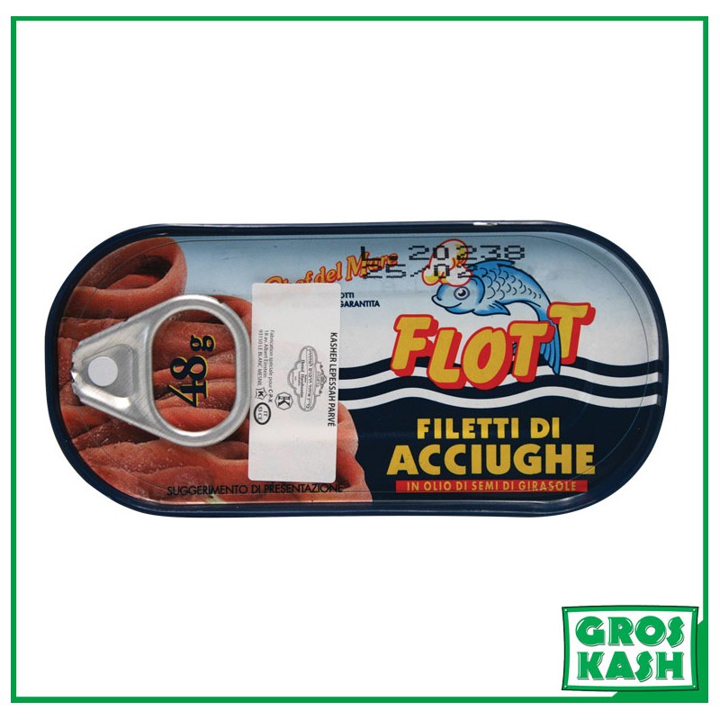 Anchois à l'Huile d'Olive Casher "Flott" 48g Ihoud KLP-Poisson frais cacher-GrosKash-