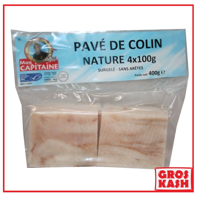 Colin Alaska Surgelé 4x100g en pavé Casher-poisson surgelé cacher-GrosKash-