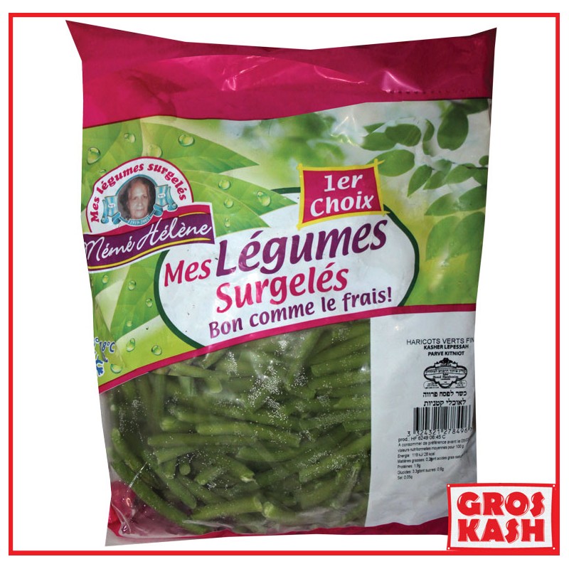 Haricots Verts Fins "Mémé Hélène" 800g Casher Ihoud KLP-Légume surgelé cacher-GrosKash-