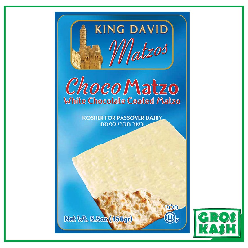 Matzots Chocolat blanc King David 156g Casher lepessah Ihoud-Matzot -GrosKash-