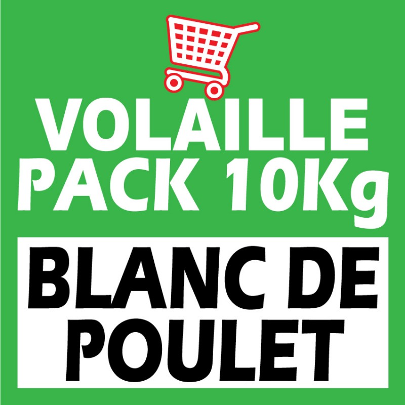 Pack Volaille environ 10Kg BLANC DE POULET OFFRE FAMILIALE Casher-Poulet surgelé cacher-GrosKash-