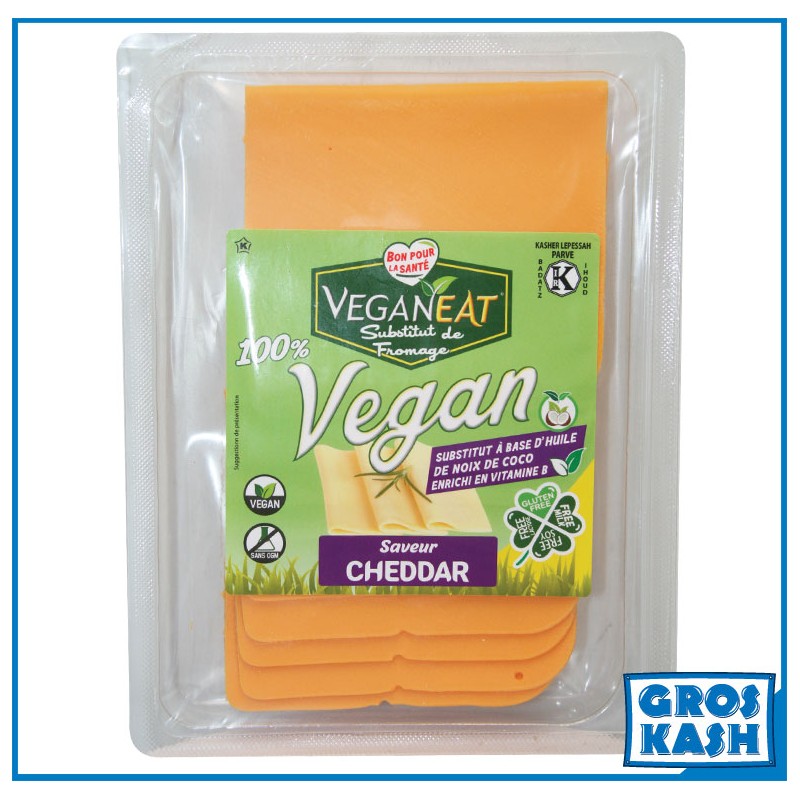 CHEDDAR 100% VEGAN en tranche 150g Casher-Frais Cacher-GrosKash-