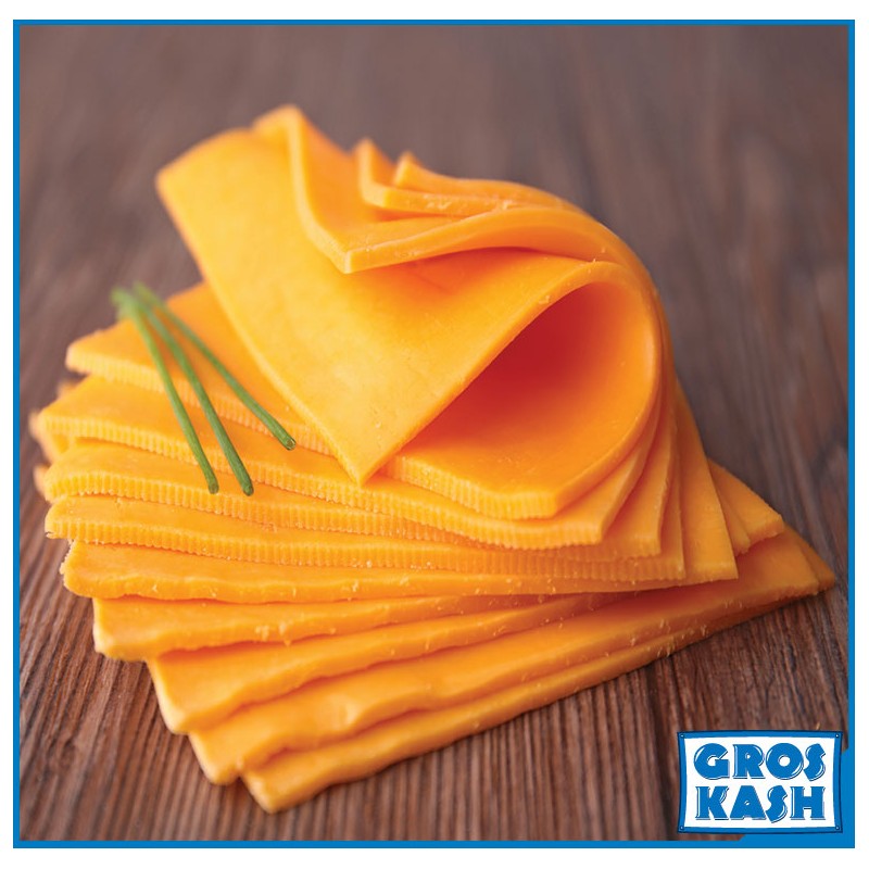 CHEDDAR 100% VEGAN en tranche 150g Casher Ihoud KLP CHEDDAR 100% VEGAN en tranche 150g Casher-Frais Cacher-GrosKash-