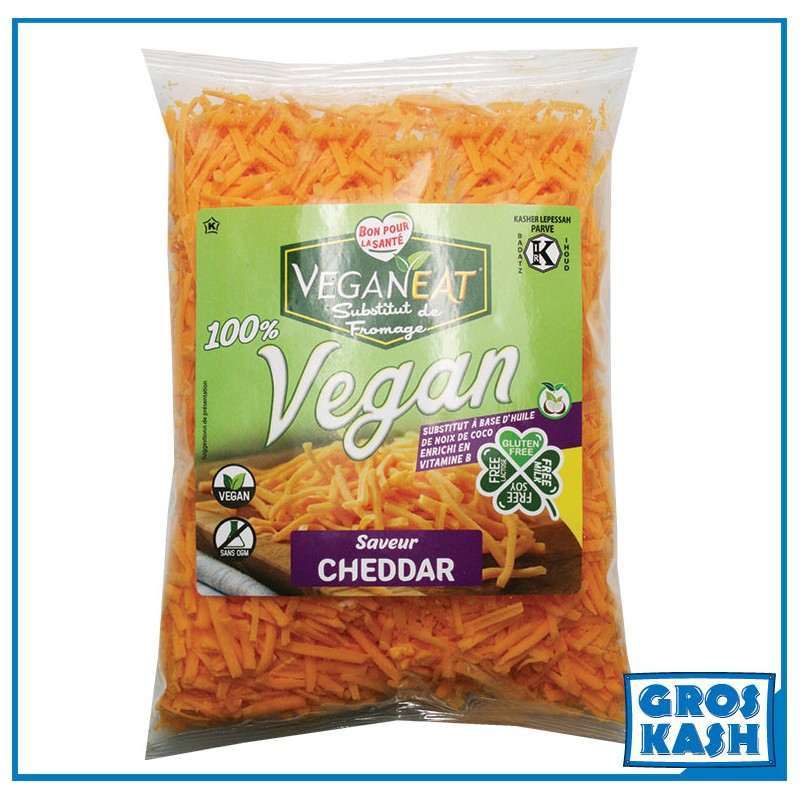 CHEDDAR 100% VEGAN RAPÉ 200g Casher Ihoud KLP-Frais Cacher-GrosKash-