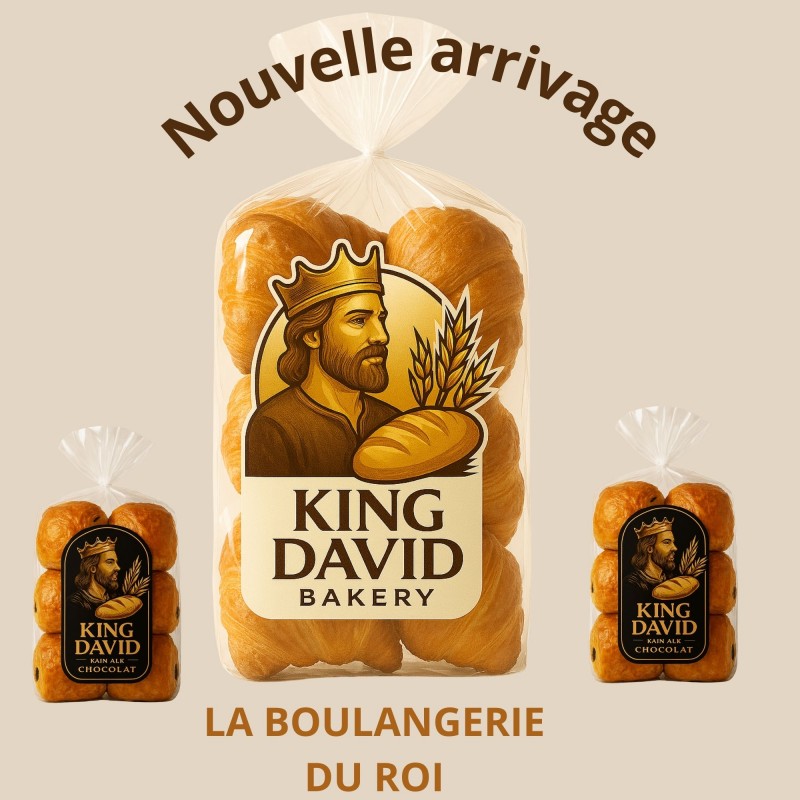 KING DAVID 4 CROISSANT 4 PIECES PARVE KOSHER IHOUD-Matzot -GrosKash-